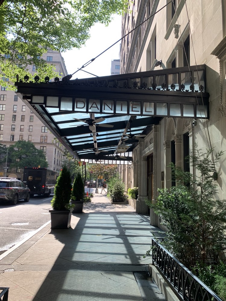 Daniel's canopy with its name on East 65th Street, New York