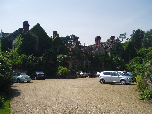 The ivy-covered front of Gravetye Manor near East Grinstead, West Sussex