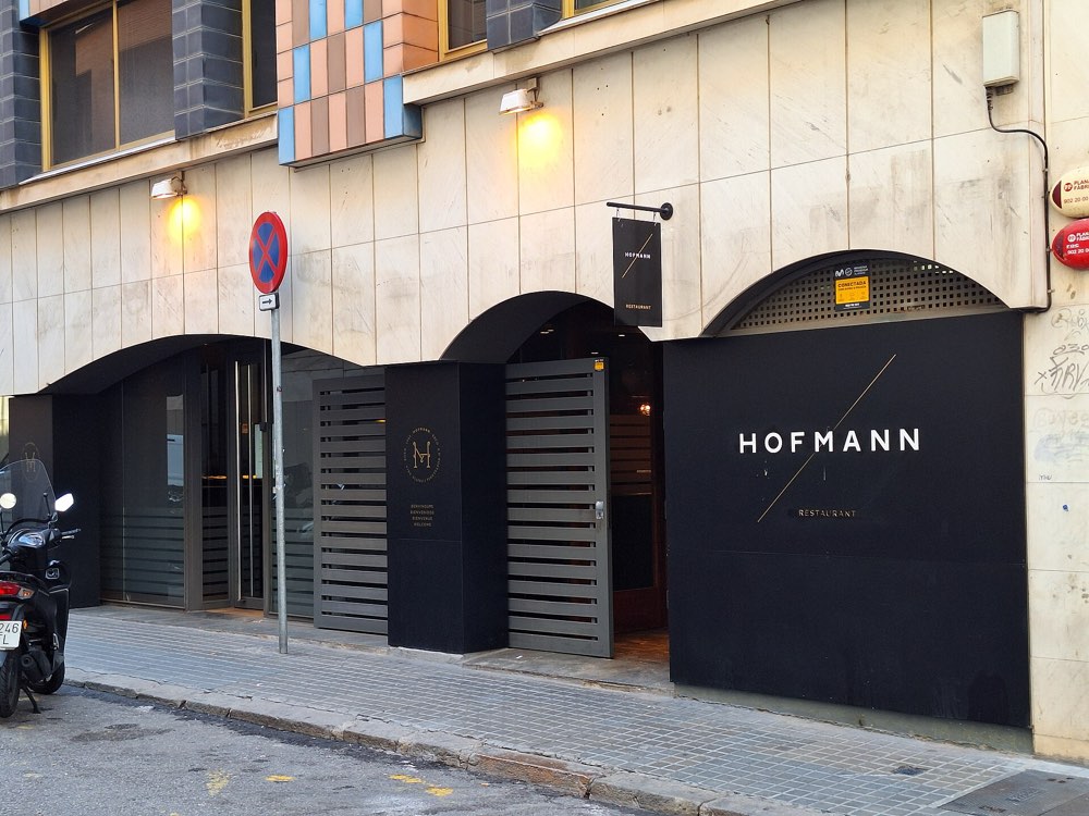 The front of Hofmann with its name on the wall, Barcelona