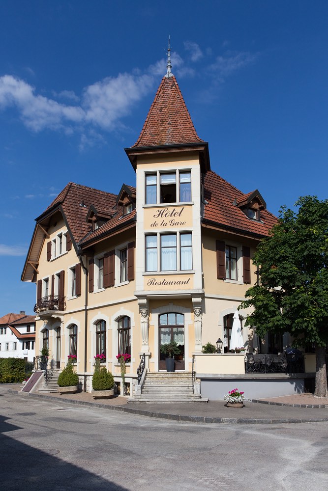 The hotel and restaurant by the station in Le Noirmont, home of Maison Wenger