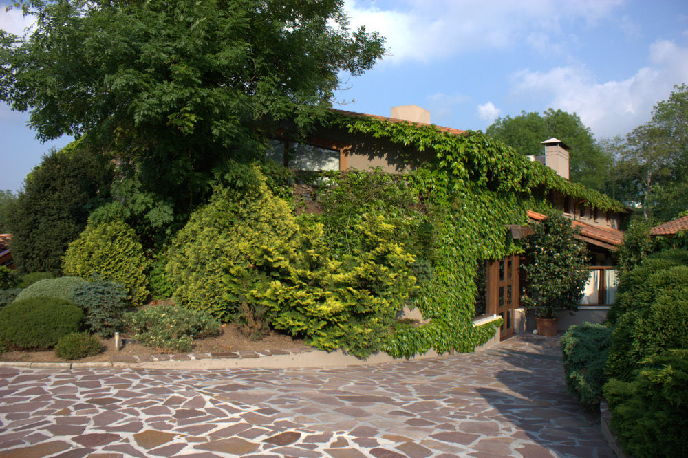 The ivy-covered entrance of Mugaritz near Errenteria, Gipuzkoa