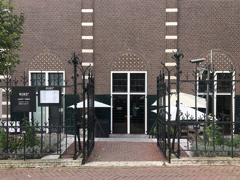 The entrance of RIJKS with its sign, Amsterdam