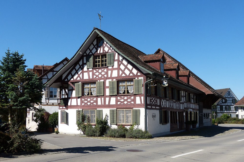 The half-timbered Taverne zum Schäfli in Wigoltingen, Thurgau